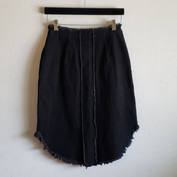 Mod Ref Black Denim Raw Hem Skirt Size M - Picture 5 of 8